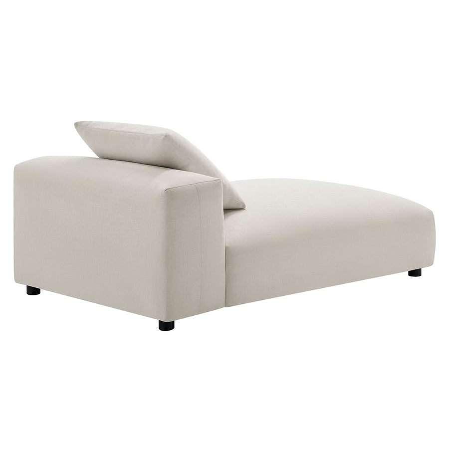Reed Modular Upholstered Fabric Armless Chaise Lounge in Salt