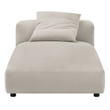 Reed Modular Upholstered Fabric Armless Chaise Lounge in Salt