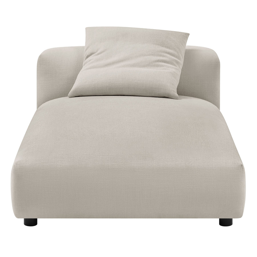 Reed Modular Upholstered Fabric Armless Chaise Lounge in Salt