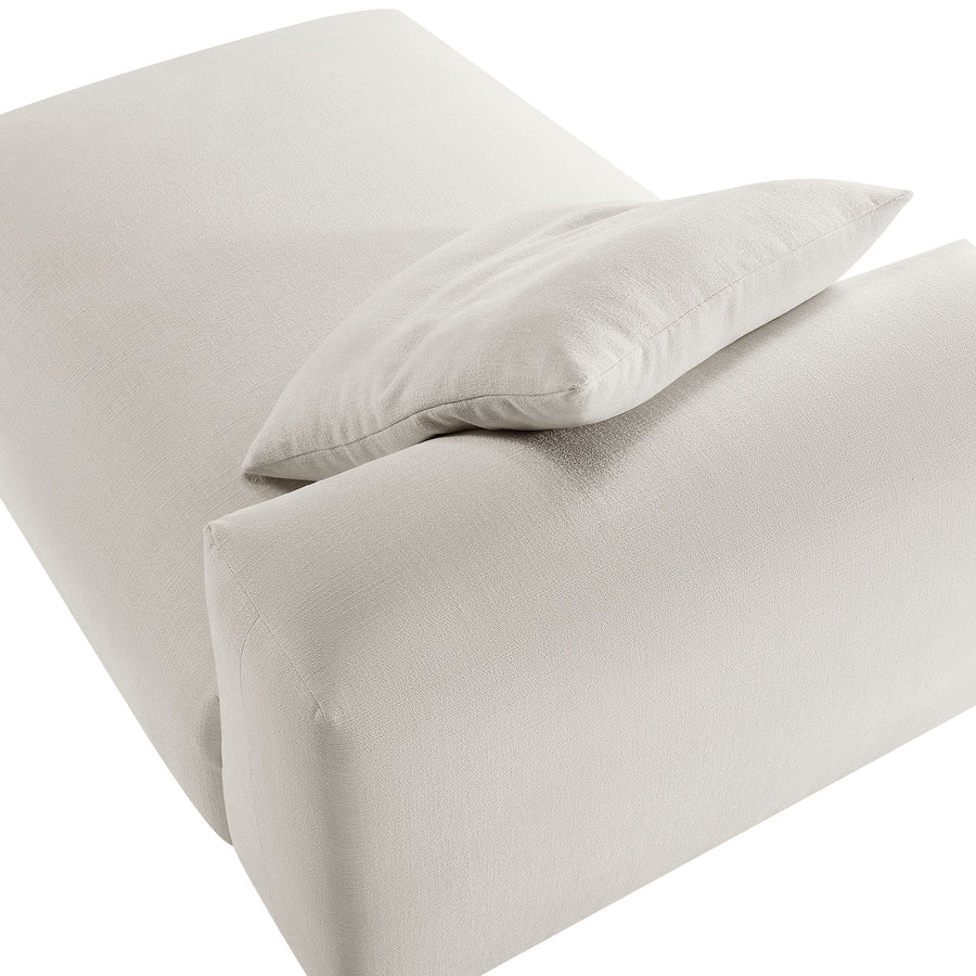Reed Modular Upholstered Fabric Armless Chaise Lounge in Salt