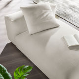 Reed Modular Upholstered Fabric Armless Chaise Lounge in Salt