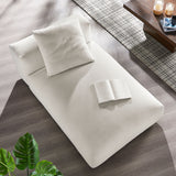 Reed Modular Upholstered Fabric Armless Chaise Lounge in Salt