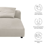 Reed Modular Upholstered Fabric Armless Chaise Lounge in Salt