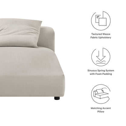 Solace Modular Upholstered Fabric Armless Chaise Lounge by Furniture For America