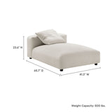 Reed Modular Upholstered Fabric Armless Chaise Lounge in Salt