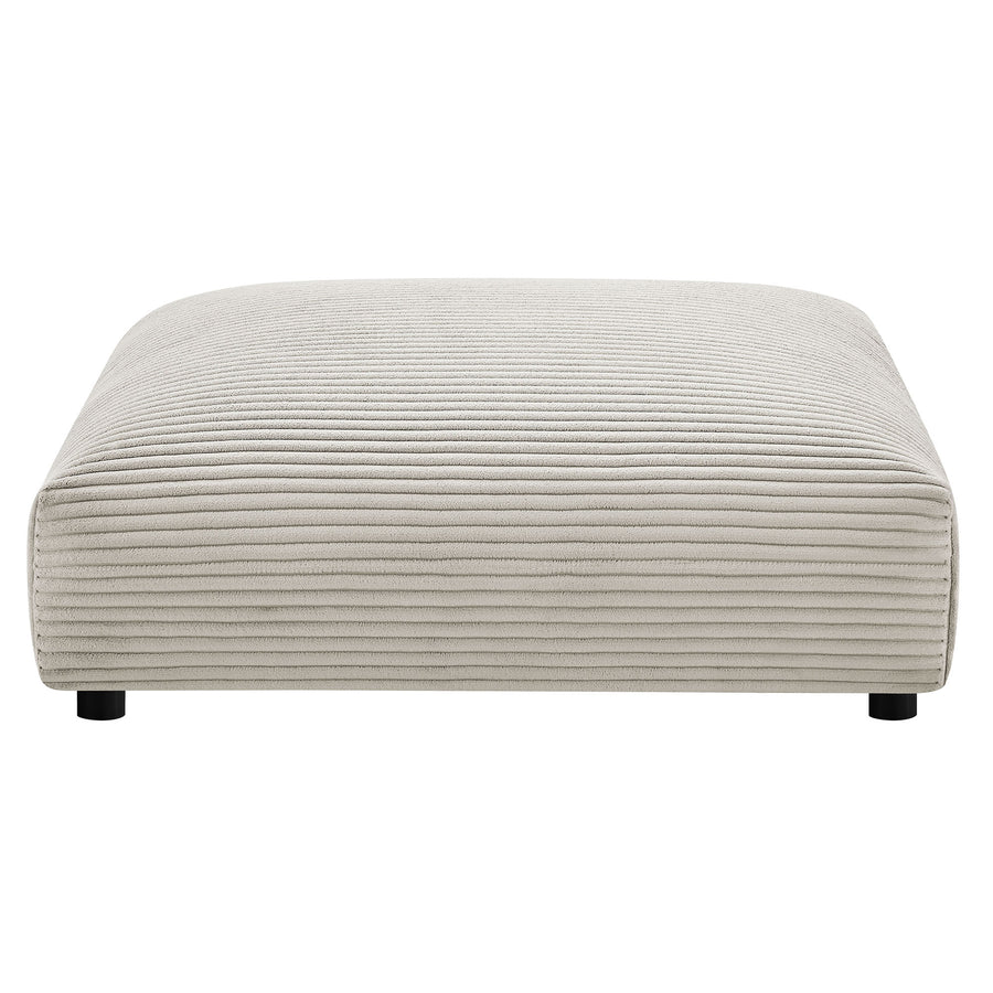 Reed 4-Piece Modular Corduroy Upholstered Sectional Sofa With Ottoman in Almond