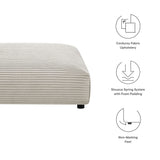 Reed Modular Corduroy Upholstered Ottoman in Almond