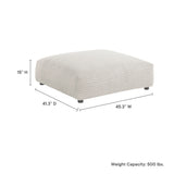 Reed Modular Corduroy Upholstered Ottoman in Almond