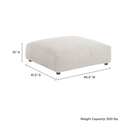 Solace Modular Corduroy Upholstered Ottoman by Furniture For America