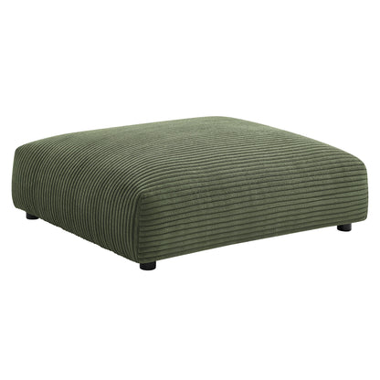 Solace Modular Corduroy Upholstered Armless Chair and Ottoman Set by Furniture For America