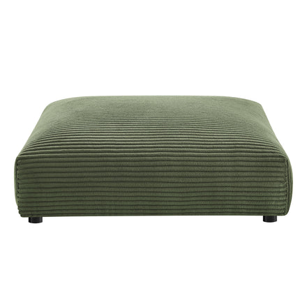 Solace 4-Piece Modular Corduroy Upholstered Sectional Sofa With Ottoman in Fern