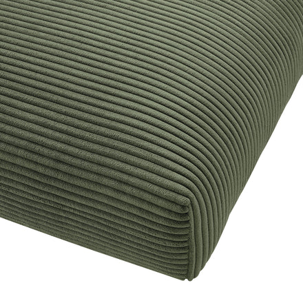 Solace Modular Corduroy Upholstered Ottoman in Fern