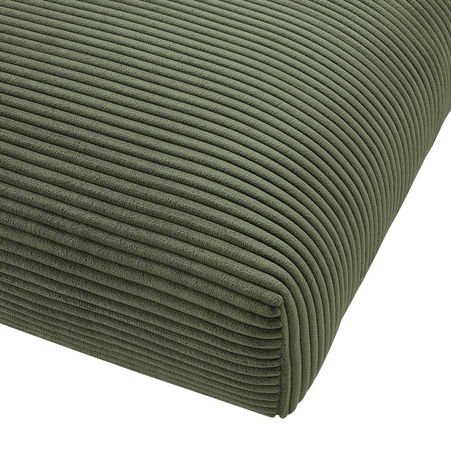 Reed Modular Corduroy Upholstered Ottoman in Fern