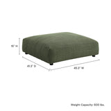 Reed Modular Corduroy Upholstered Ottoman in Fern
