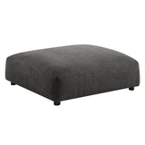 Reed Modular Upholstered Fabric Ottoman in Charcoal