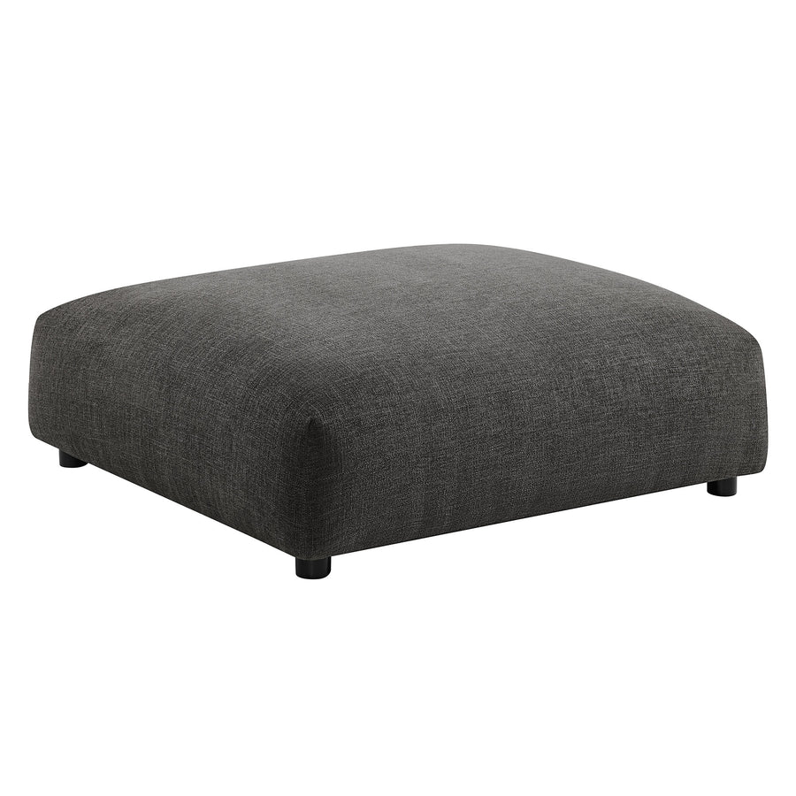 Reed Modular Upholstered Fabric Armless Loveseat and Ottoman Set in Charcoal