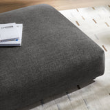Reed Modular Upholstered Fabric Ottoman in Charcoal