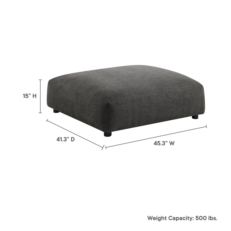 Reed Modular Upholstered Fabric Ottoman in Charcoal