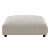 Reed Modular Upholstered Fabric Ottoman in Linen