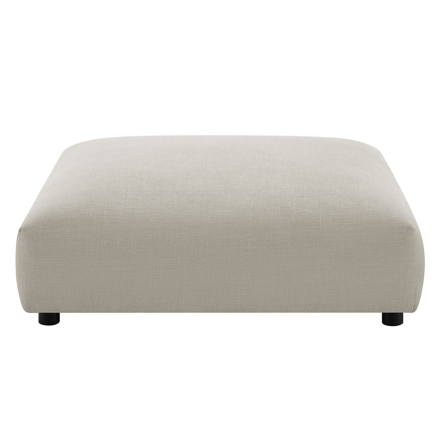 Reed Modular Upholstered Fabric Armless Loveseat and Ottoman Set in Linen