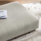 Reed Modular Upholstered Fabric Ottoman in Linen