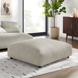 Reed Modular Upholstered Fabric Ottoman in Linen