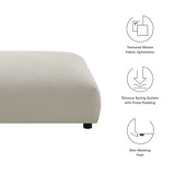 Reed Modular Upholstered Fabric Ottoman in Linen