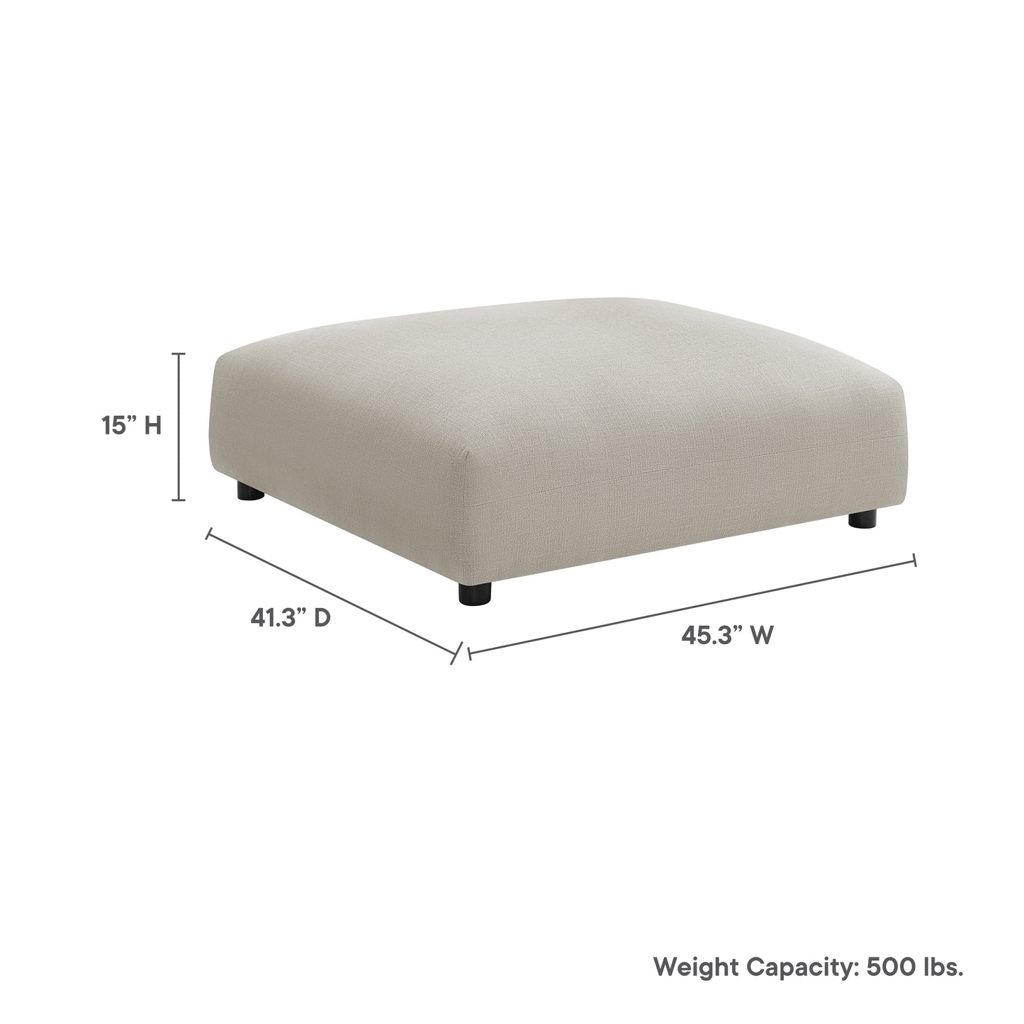 Solace Modular Upholstered Fabric Ottoman by Furniture For America