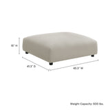 Reed Modular Upholstered Fabric Ottoman in Linen