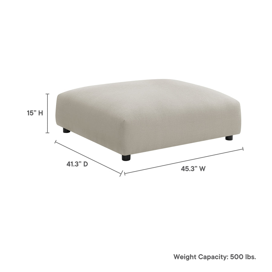 Reed Modular Upholstered Fabric Ottoman in Linen
