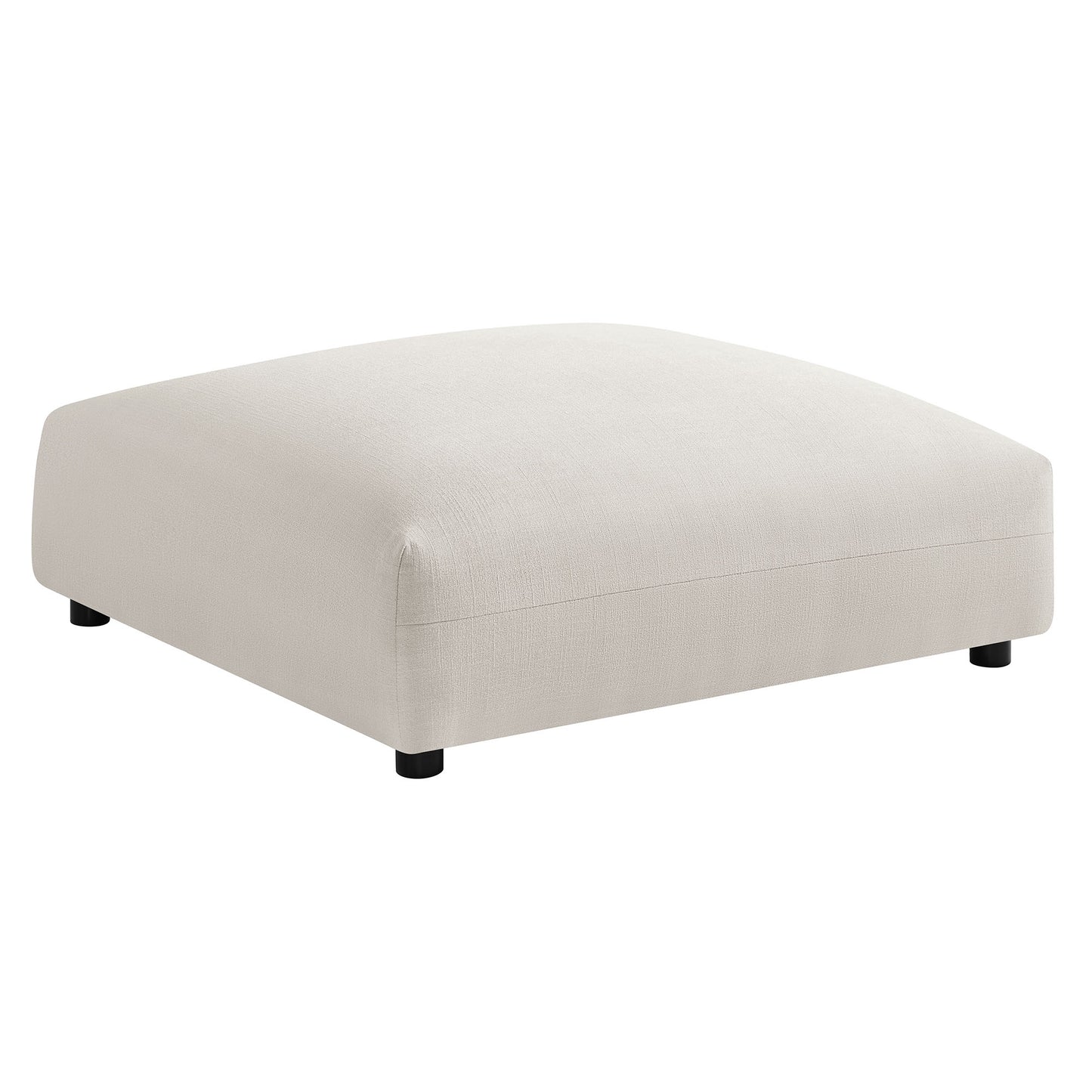 Reed Modular Upholstered Fabric Armless Loveseat and Ottoman Set in Salt