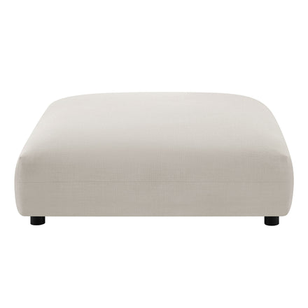 Solace Modular Upholstered Fabric Armless Loveseat and Ottoman Set in Salt