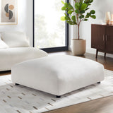 Reed Modular Upholstered Fabric Ottoman in Salt