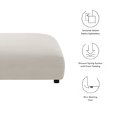 Reed Modular Upholstered Fabric Ottoman in Salt
