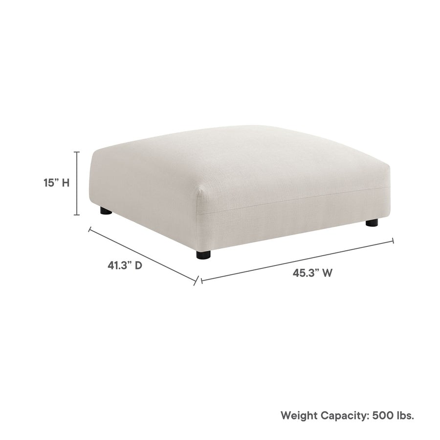 Reed Modular Upholstered Fabric Ottoman in Salt