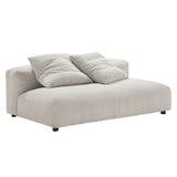 Reed 2-Piece Modular Corduroy Upholstered Sectional Sofa With Chaise in Almond