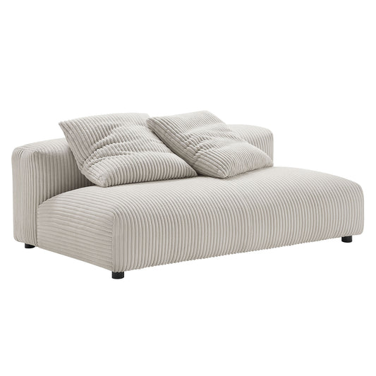 Solace Modular Corduroy Upholstered Armless Loveseat by Furniture for America