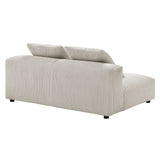 Reed Modular Corduroy Upholstered Armless Loveseat in Almond