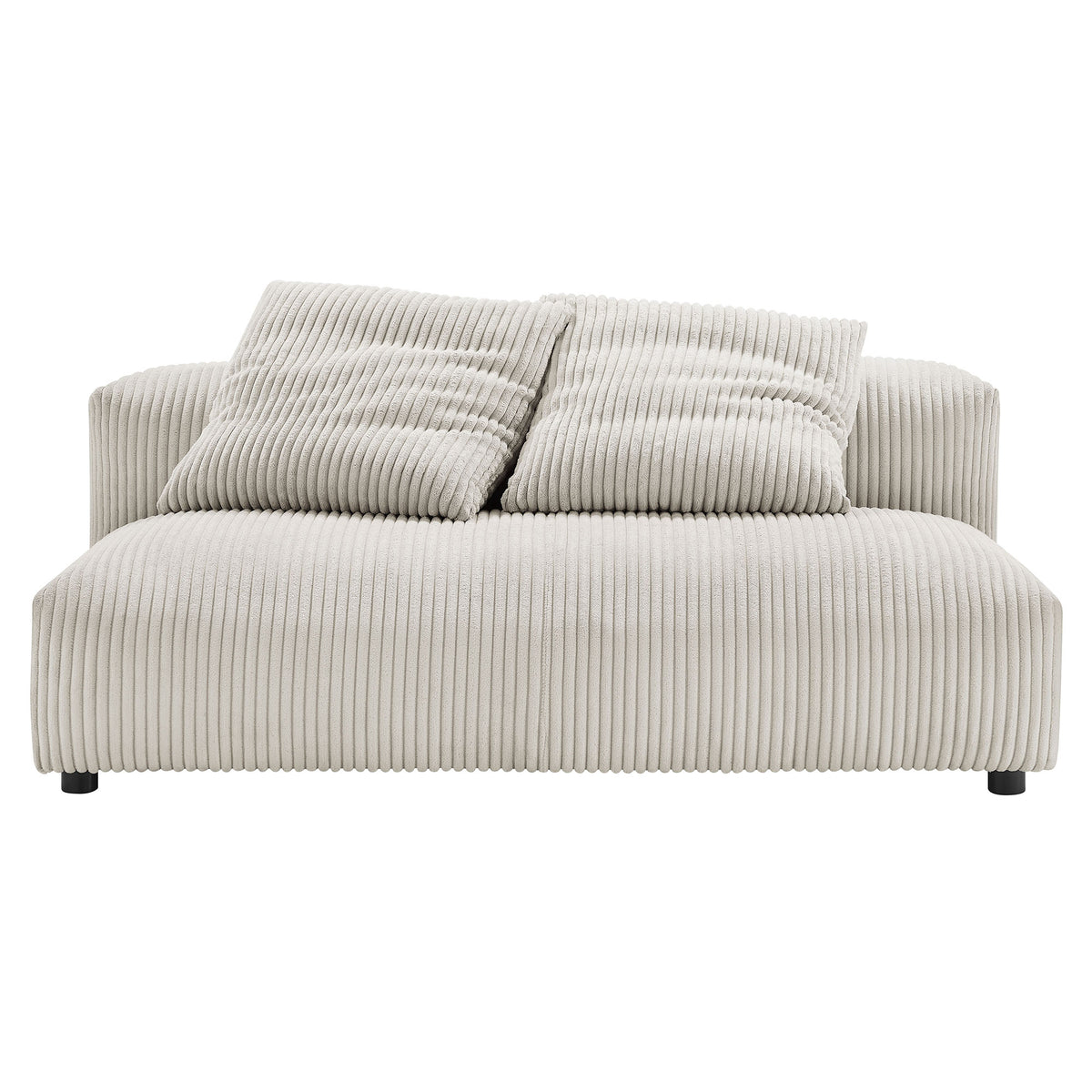 Solace 2-Piece Modular Corduroy Upholstered Sectional Sofa With Chaise in Almond