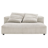 Reed 2-Piece Modular Corduroy Upholstered Sectional Sofa With Chaise in Almond