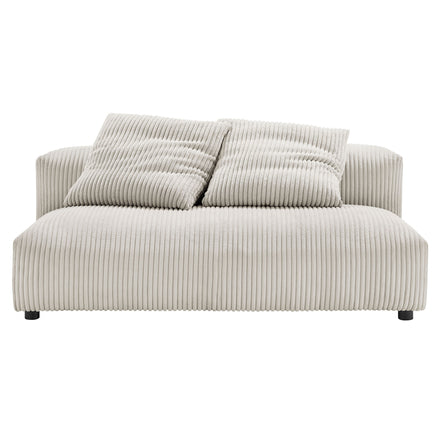Solace 2-Piece Modular Corduroy Upholstered Sectional Sofa With Chaise in Almond