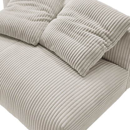 Solace Modular Corduroy Upholstered Armless Loveseat by Furniture for America