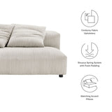 Reed Modular Corduroy Upholstered Armless Loveseat in Almond