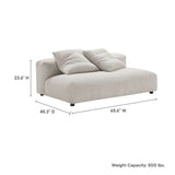 Reed Modular Corduroy Upholstered Armless Loveseat in Almond