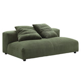 Reed 4-Piece Modular Corduroy Upholstered Sectional Sofa With Ottoman in Fern