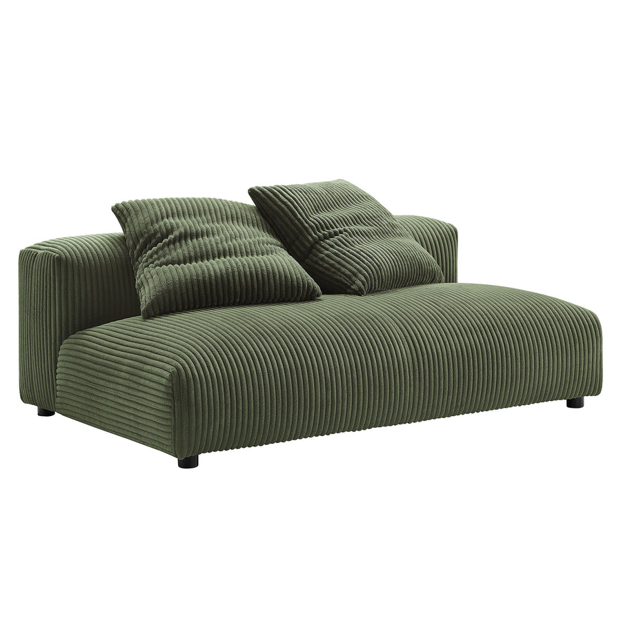Reed 4-Piece Modular Corduroy Upholstered Sectional Sofa With Ottoman in Fern