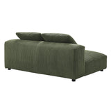 Reed Modular Corduroy Upholstered Armless Loveseat in Fern