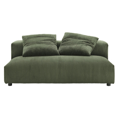 Solace 2-Piece Modular Corduroy Upholstered Sectional Sofa With Chaise by Furniture for America