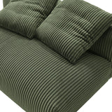 Reed Modular Corduroy Upholstered Armless Loveseat in Fern
