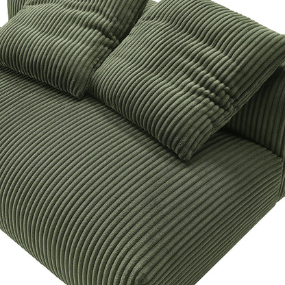 Solace Modular Corduroy Upholstered Armless Loveseat by Furniture for America